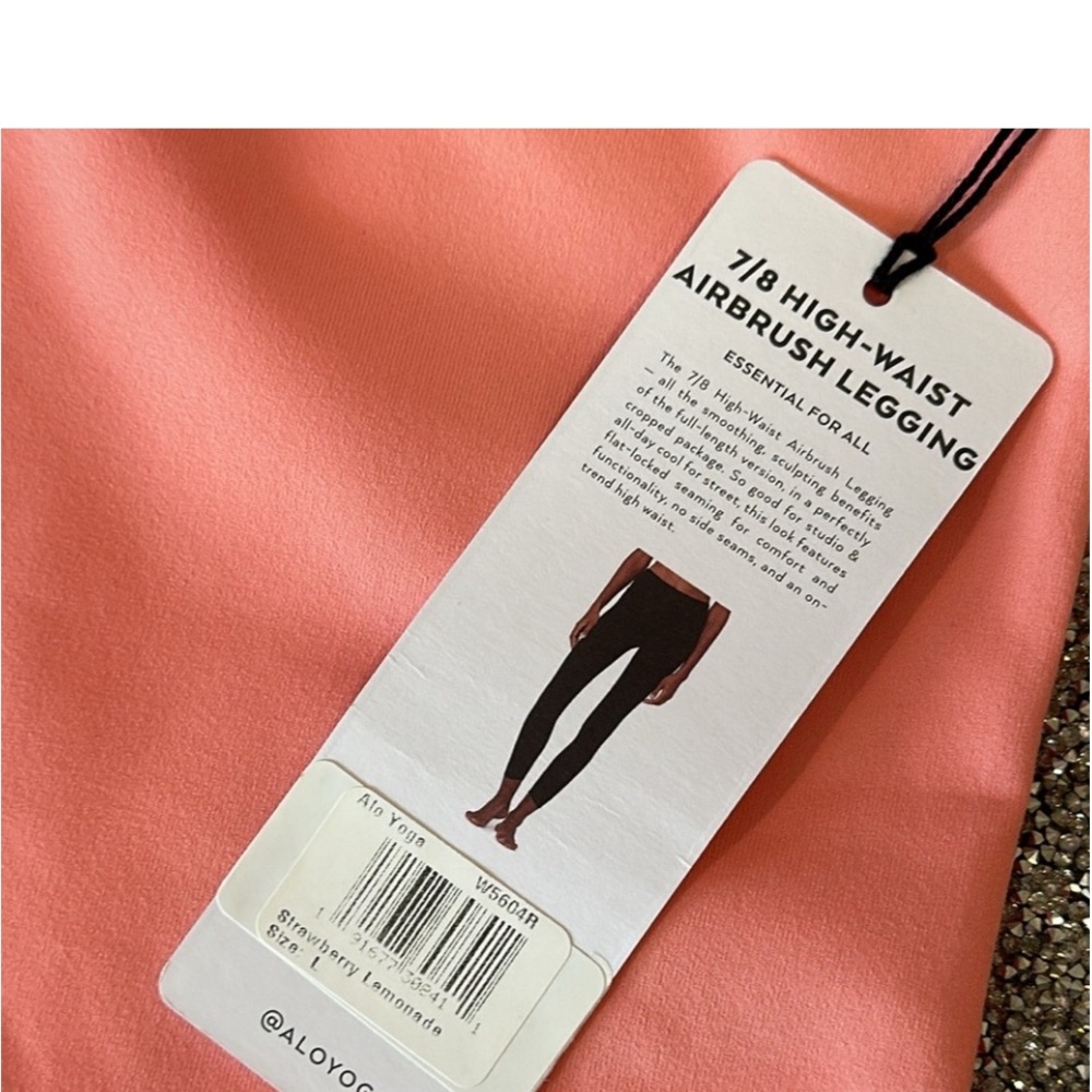 NWT ALO Yoga High-Waist Airbrush Legging 24.5” in Strawberry Lemonade Sz. Large - Picture 3 of 3